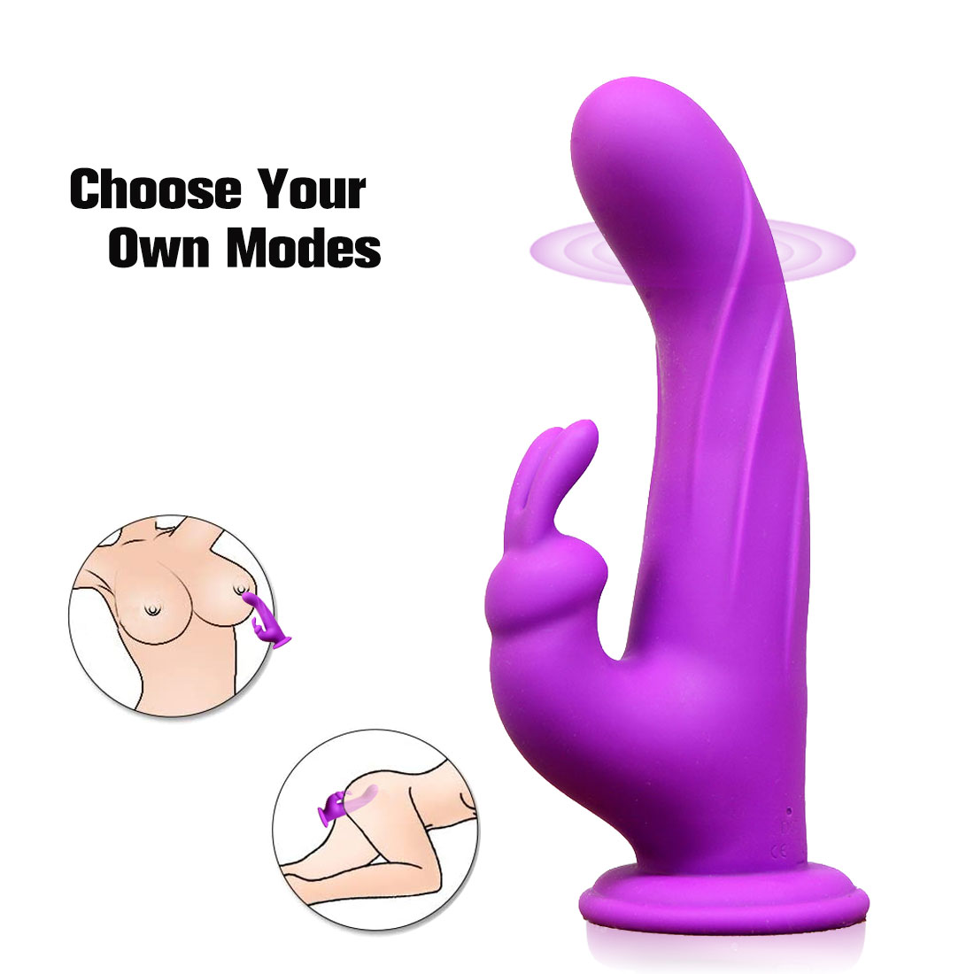 Novo vibrador de masturbação para coelhos, estimulação de ponto G, silicone líquido, massagem, vibrador de cabeça dupla