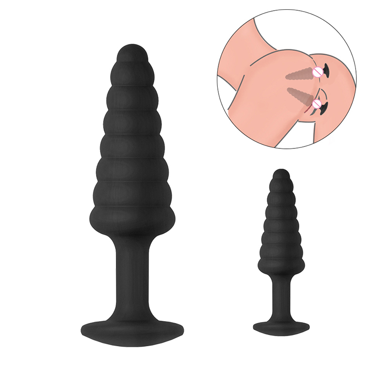 Plug anal curvilíneo de silicone para homens mulheres